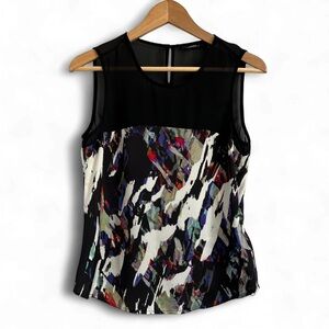 Mexx Black and Multicolor Abstract Blouse
